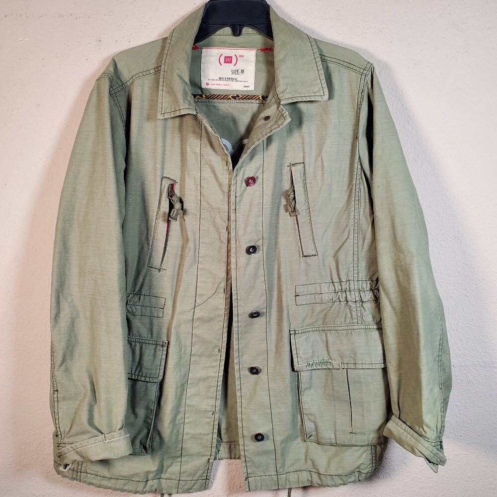 GAP (RED) Utility Jacket Women’s Size M | Olive Green Field Coat 100% Cotton